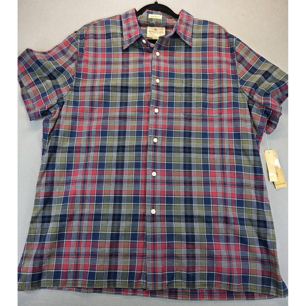 NWT American‎ Living Men Shirt XXl Tartan Plaid Cotton India Ralph Lauren Preppy
